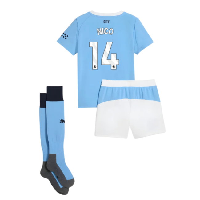 2025-2026 Man City Home Mini Kit (Nico 14)-SoccerKits Hub | Buy Soccer Jerseys Online